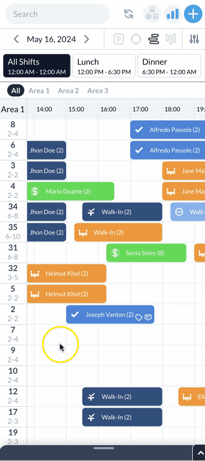 Mobile Booking Management 4 Resv reservations mobile timeline hor